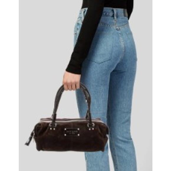 VTG Kate Spade Brown Suede Handbag - Picture 1 of 12